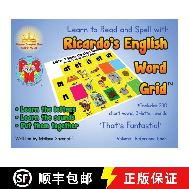 【3-4周达】Learn to Read and Spell with Ricardo's English Word Grid(TM): Volume 1 Reference Book [9780648809319]