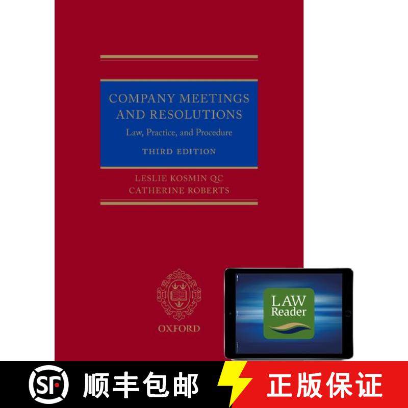 【3-4周达】Company Meetings and Resolutions (Digital Pack): Law, Practice, and Procedure [With CDROM] [9780198853572],书籍/杂志/报纸,法律类原版书,淘宝优惠券,粉丝福利购,淘宝优惠卷