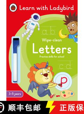 【3-4周达】Letters: A Learn with Ladybird Wipe-Clean Activity Book 3-5 years : Ideal for home learnin... [9780241515600]