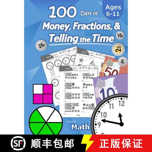 【3-4周达】Humble Math - 100 Days of Money, Fractions, & Telling the Time [9781635783261]