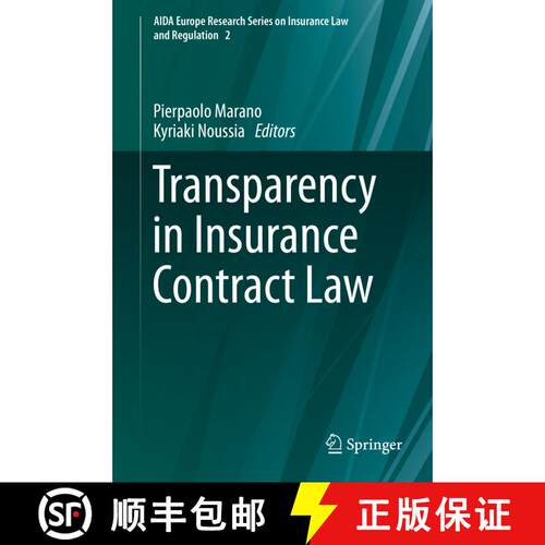 【3-4周达】精装 Transparency in Insurance Contract Law [9783030311971]