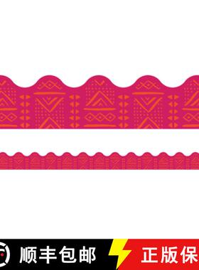 【3-4周达】One World Pink Batik Scalloped Bulletin Board Borders [9781483857411]