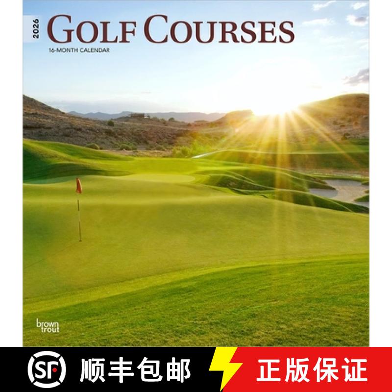 【3-4周达】Golf Courses 2026 12 X 24 Inch (Hanging) Monthly Square Wall Calendar Plastic-Free [9798330703517]