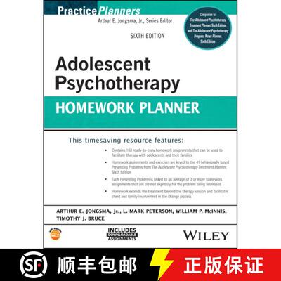 【3-4周达】Adolescent Psychotherapy Homework Planner, Sixth E dition [9781119987642]