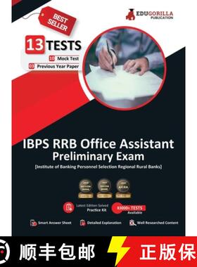 【3-4周达】EduGorilla IBPS RRB Office Assistant Prelims Book 2023 (English Edition) - 10 Full Length ... [9789390239580]