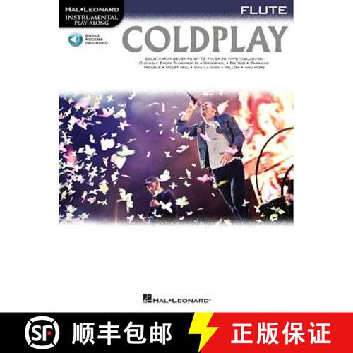 【3-4周达】Coldplay - Instrumental Play-Along for Flute Book/Online Audio [With CD (Audio)] [9781476818313]
