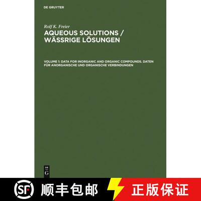 【3-4周达】精装 Data for Inorganic and Organic Compounds. Daten für Anorganische und Organische Verb... [9783110016277]