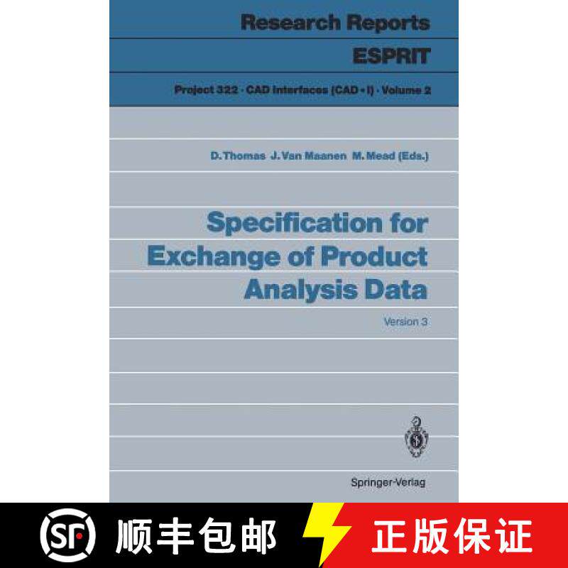 【3-4周达】Specification for Exchange of Product Analysis Data: Version 3 [9783540515791]