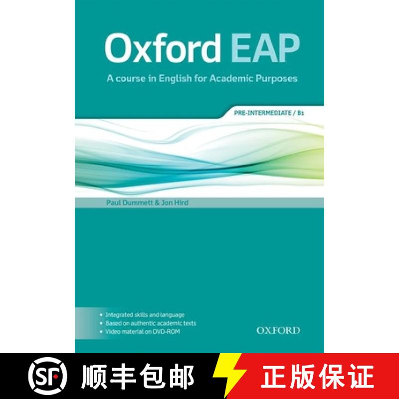 【3-4周达】牛津英语教材 Oxford EAP: Pre-Intermediate / B1: Student's Book and DVD-ROM Pack [9780194002073]