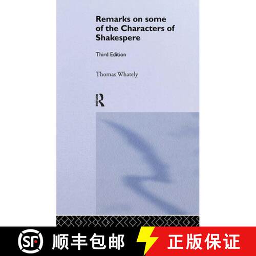 【3-4周达】精装 Remarks on Some of the Characters of Shakespeare : Volume 17 [9780714625188]