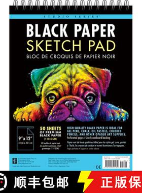 【3-4周达】Studio Series Black Paper Sketch Pad 9 X 12 Inches (50 Perforated Sheets) [9781441345189]