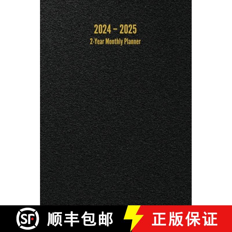 【3-4周达】2024 - 2025 2-Year Monthly Planner: 24-Month Calendar (Black) - Large [9781947399419]