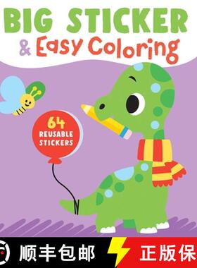 预订 Big Sticker & Easy Coloring (Dinosaur): 64 Reusable Stickers [9789465054063]