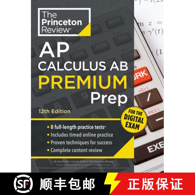 【3-4周达】Princeton Review AP Calculus AB Premium Prep, 12th Edition: 8 Practice Tests + Digital Pra... [9780593518212]