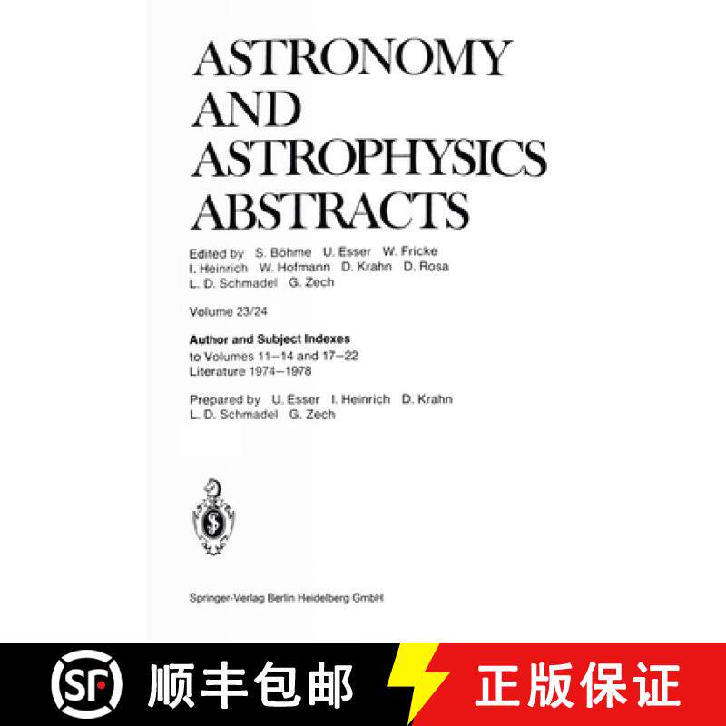 【3-4周达】Author and Subject Indexes: To Volumes 11-14 and 17-22 Literature 1974-1978 [9783662111833]