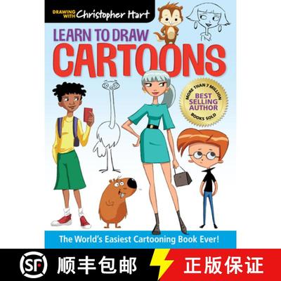 【3-4周达】Learn to Draw Cartoons: The World's Easiest Cartooning Book Ever! - Easy How to Draw Carto... [9781640210509]