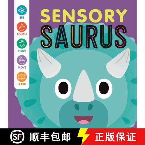 【3-4周达】精装 Sensory 'Saurus: An Interactive Touch & Feel Book for Babies [9781837717392]