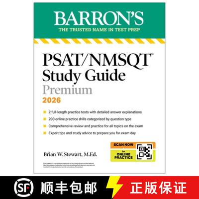 【3-4周达】PSAT/NMSQT Study Guide Premium, 2026: 2 Practice Tests + Comprehensive Review+ 200 Online ... [9781506297613]