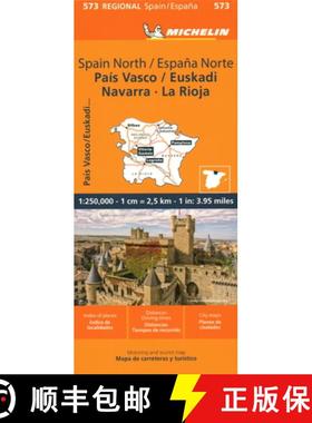 【3-4周达】Michelin Map Spain: North, Pais Vasco, Euskadi, Navarra, La Rioja Map 573 [9782067263949]