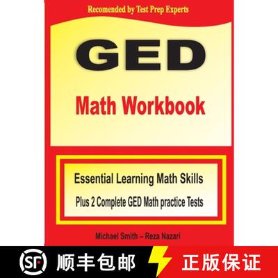 【3-4周达】GED Math Workbook: Essential Learning Math Skills Plus Two Complete GED Math Practice Tests [9781646129980]