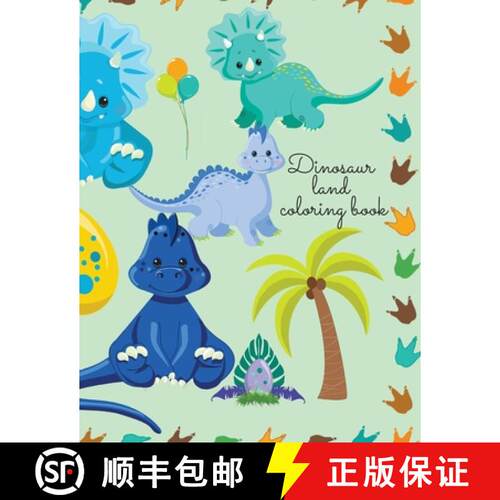【3-4周达】Dinosaur land coloring book [9781716694073]
