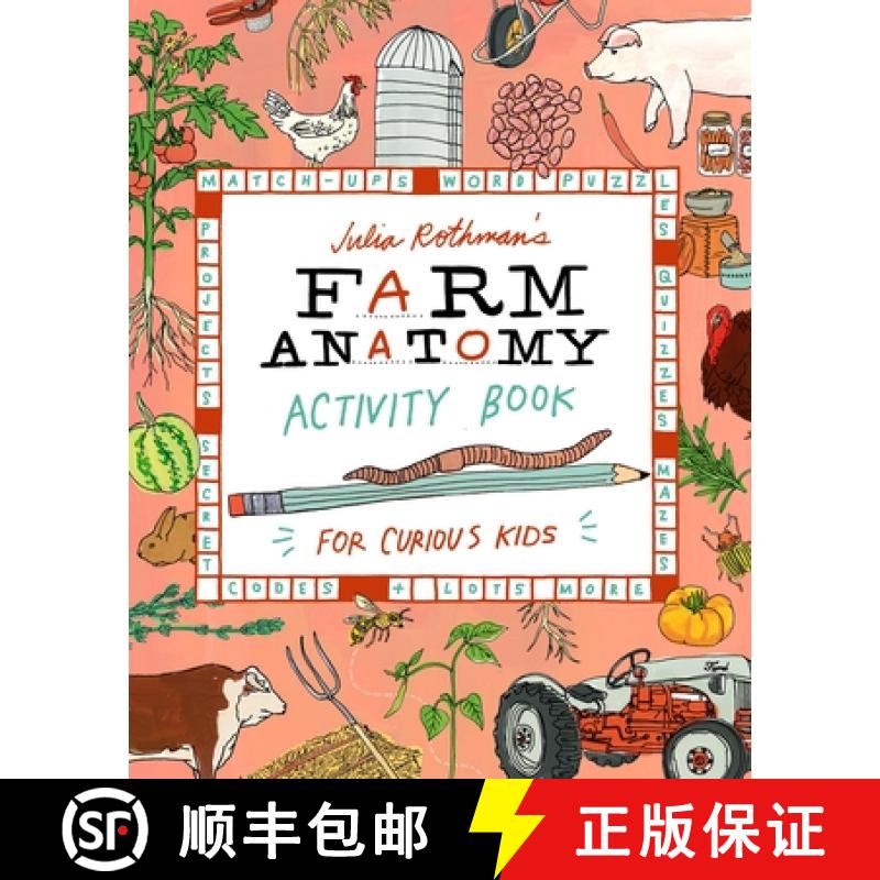 【3-4周达】Julia Rothman's Farm Anatomy Activity Book: Match-Ups, Word Puzzles, Quizzes, Mazes, Proje... [9781635868722]