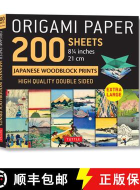 【3-4周达】Origami Paper 200 sheets Japanese Woodblock Prints 8 1/4: Extra Large Tuttle Origami Paper... [9780804853149]