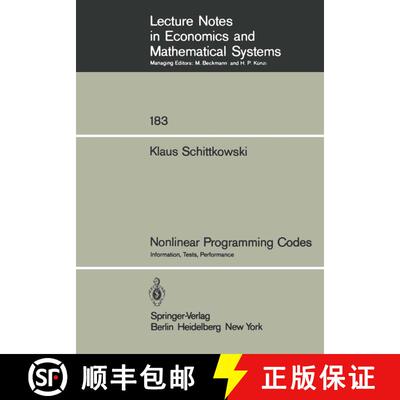【3-4周达】Nonlinear Programming Codes: Information, Tests, Performance [9783540102472]