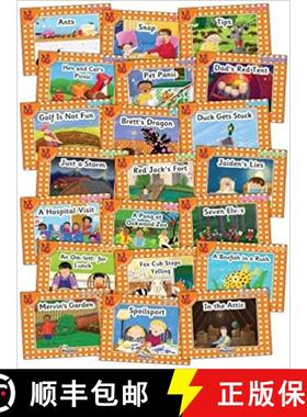 现货 欢乐自然拼读橙色级别套装 Jolly Phonics Orange Level Readers Complete Set: in Precursive Letters ... [9781844145812]