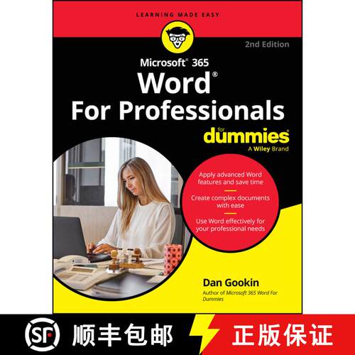 【3-4周达】Microsoft 365 Word For Professionals For Dummies [9781394323869]