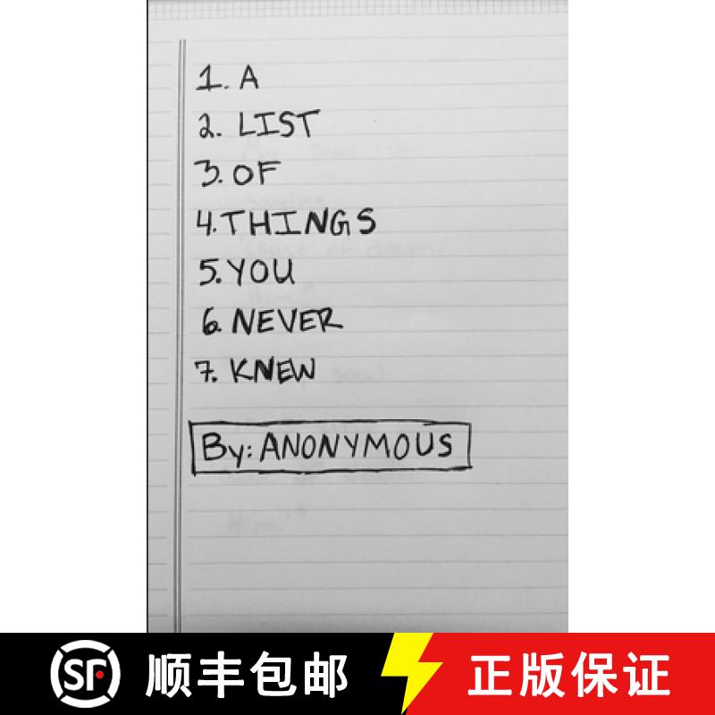 【2-3周达】A List of Things You Never Knew [9781329707122]