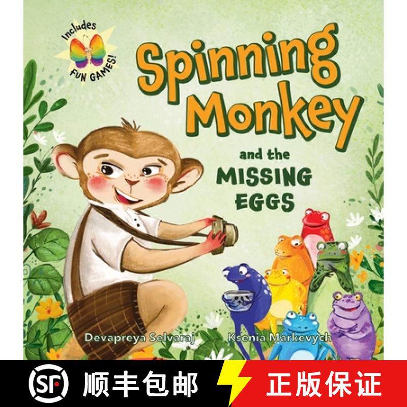 预订 Spinning Monkey and the Missing Eggs: An Interactive Picture Book with a Mystery to Solve and Ga... [9798989511532]