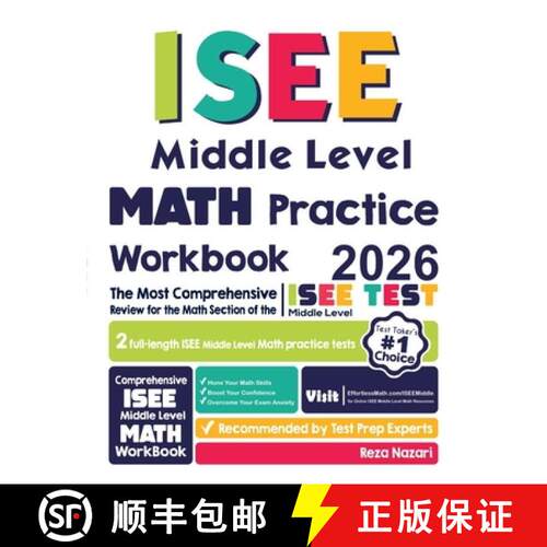 【3-4周达】ISEE Middle Level Math Practice Workbook: The Most Comprehensive Review for the Math Secti... [9781637192146]