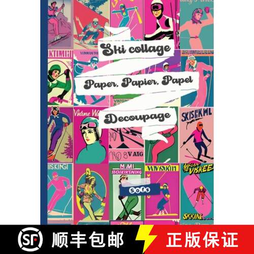 【3-4周达】Vintage Ski Art Collage Decoupage paper [9781998930067]