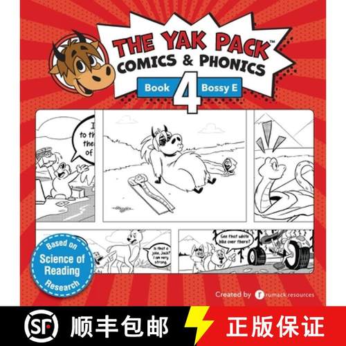 【3-4周达】The Yak Pack: Comics & Phonics: Book 4: Learn to read decodable Bossy E words [9780995958760]