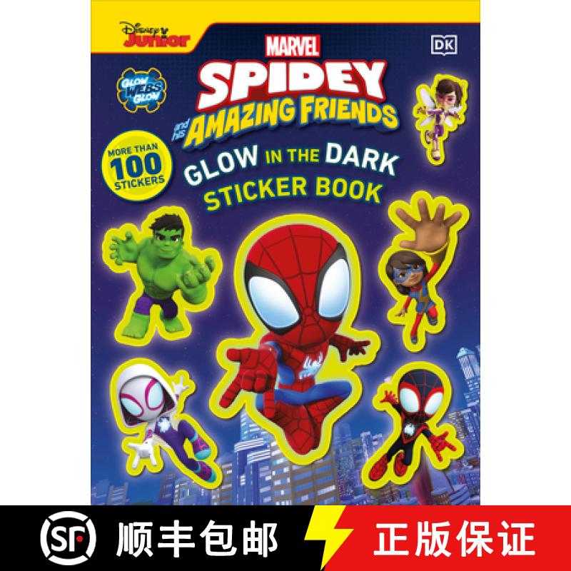 【3-4周达】Marvel Spidey and His Amazing Friends Glow in the Dark Sticker Book: With More Than 100 St... [9780744093766]