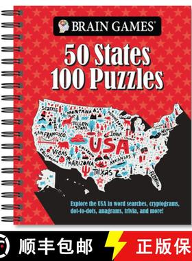 预订 Brain Games - 50 States 100 Puzzles: Explore the USA in Word Searches, Cryptograms, Dot-To-Dots,... [9781645589433]