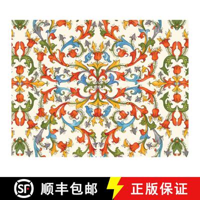【3-4周达】Florentine Arabesque Premium Note Cards (4 Designs, 20 Note Cards, 21 Lined Self-Sealing E... [9781441348821]