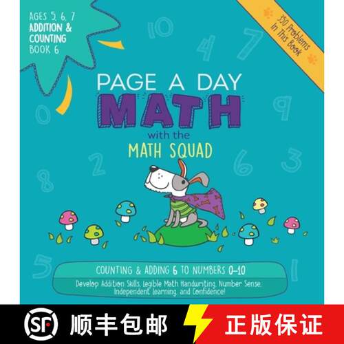 【3-4周达】Page A Day Math Addition & Counting Book 6: Adding 6 to the Numbers 0-10 [9781947286054]