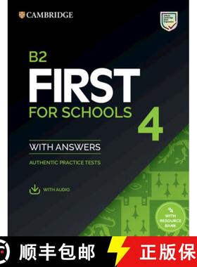 【3-4周达】B2 First for Schools 4 Student's Book with Answers with Audio with Resource Bank: Authenti... [9781108780100]