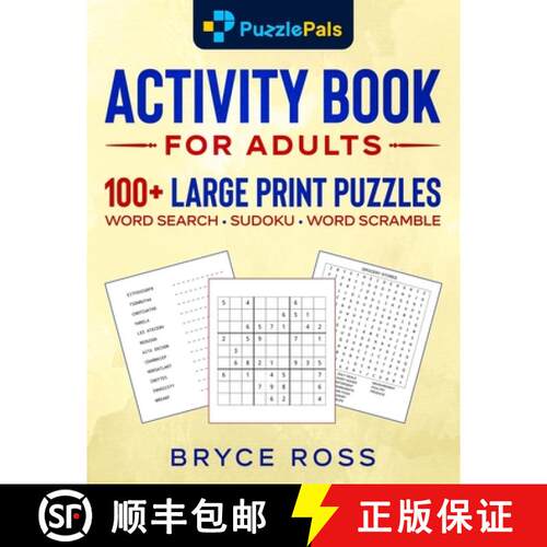 【3-4周达】ACTIVITY BOOK FOR ADULTS: 100+ Large Print Sudoku, Word Search, and Word Scramble Puzzles [9781990100260]