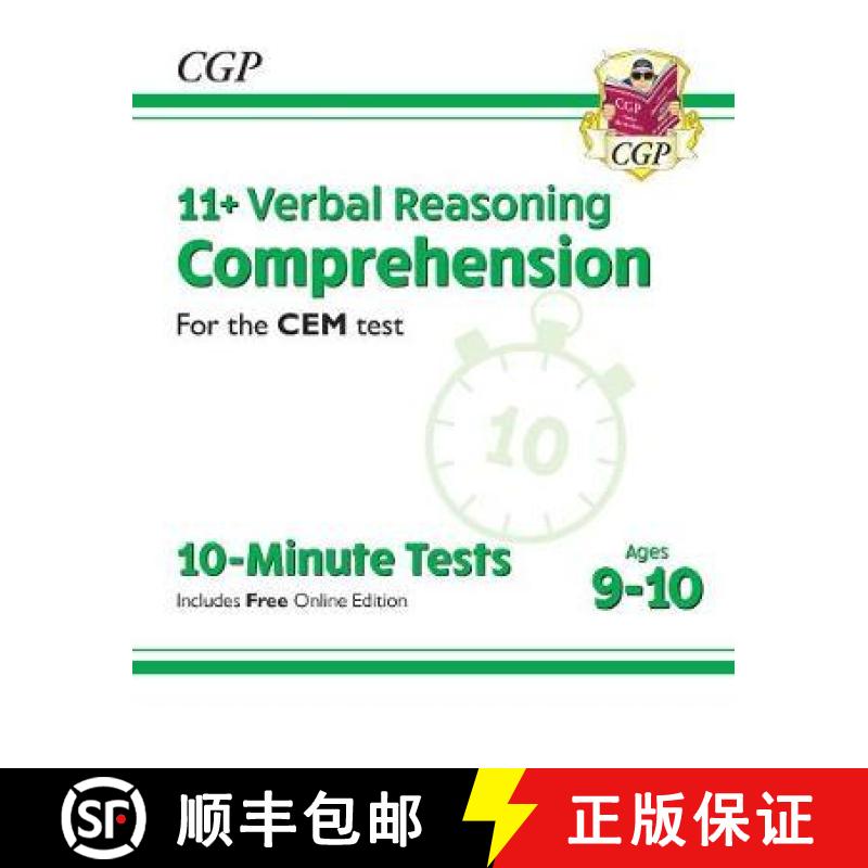 【2-3周达】New 11+ CEM 10-Minute Tests: Comprehension - Ages 9-10 (with Online Edition) [9781789084375]