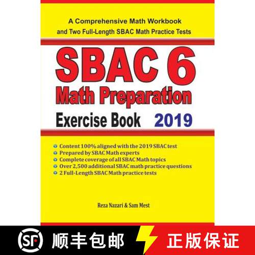 【3-4周达】SBAC 6 Math Preparation Exercise Book: A Comprehensive Math Workbook and Two Full-Length S... [9781646120178]
