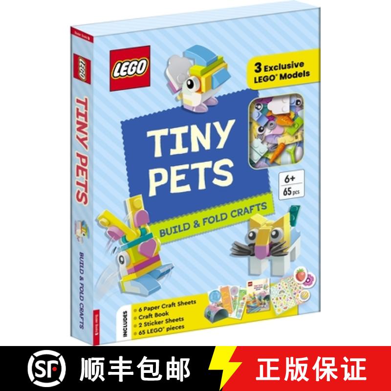 【2-3周达】LEGO®  Books. Tiny Pets: Build and Fold Crafts (with 3 exclusive models, 65 pieces, craft... [9781837250868]
