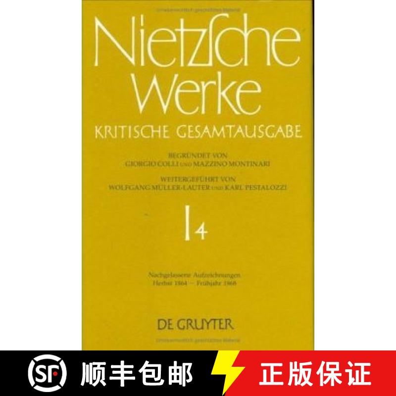 预订 Nachgelassene Aufzeichnungen (Herbst 1864 - Frühjahr 1868) [9783110166125]