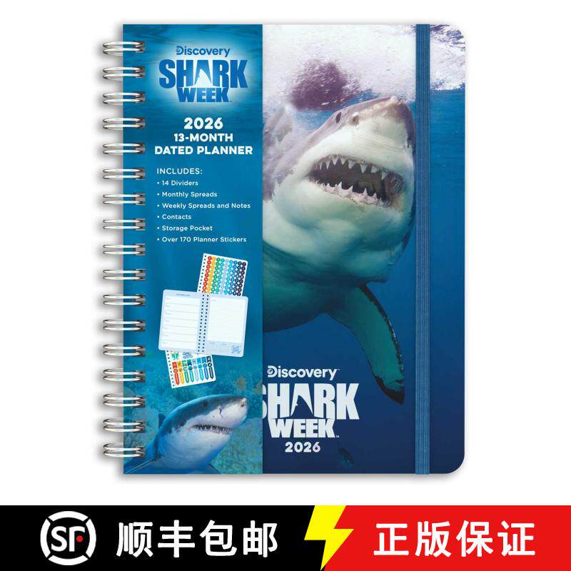 【3-4周达】精装 2026 Shark Week 13-Month Weekly Planner [9798886639698]