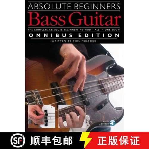 【3-4周达】Absolute Beginners: Bass Guitar - Omnibus Edition (Book/Audio Download) [9781785582172]