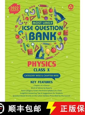 预订 Most Likely Question Bank - Physics: ICSE Class 10 for 2022 Examination [9788195133307]