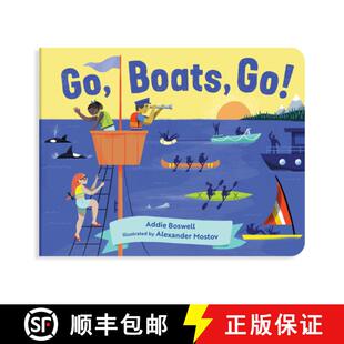【3-4周达】Go, Boats, Go! A Boat Book for Toddlers 1-3: Stocking Stuffers for Toddler Boys & Girls [9781632172686]