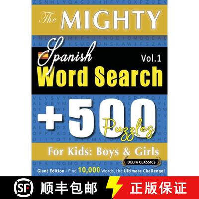 【3-4周达】The Mighty Spanish Word Search - 500 Puzzles for Kids: Boys & Girls - Delta Classics - Gia... [9798349047053]